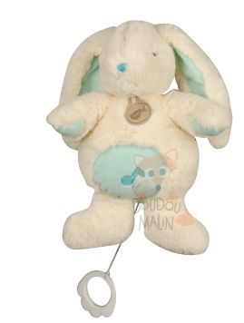  les câlins musical lapin blanc turquoise 